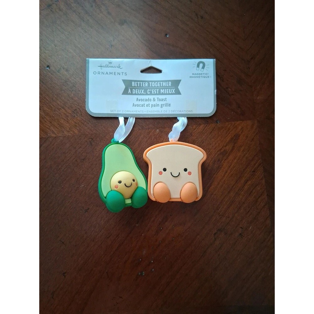 Hallmark Better Together magnetic Christmas ornaments  Avocado & Toast 2022 Cute